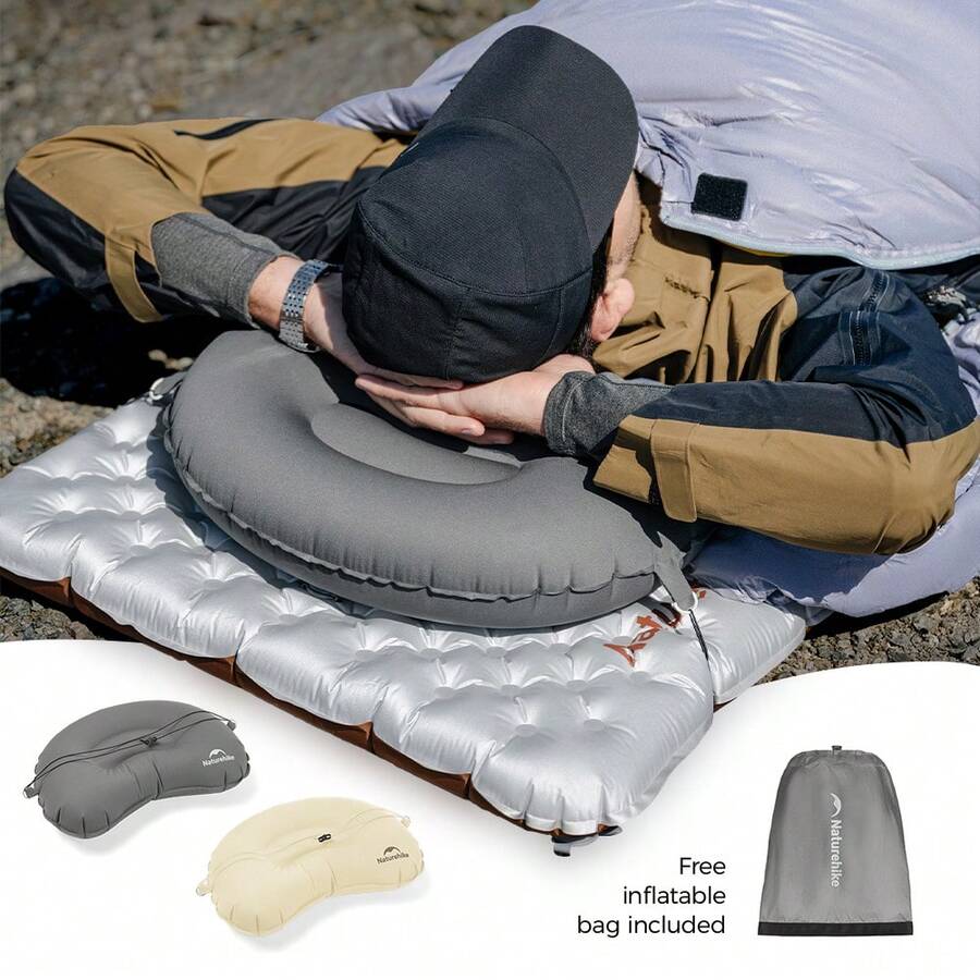 Naturehike 1pc Ultra-Light Inflatable Camping Pillow, Portable For Outdoor Activities - Multicolor - View 1