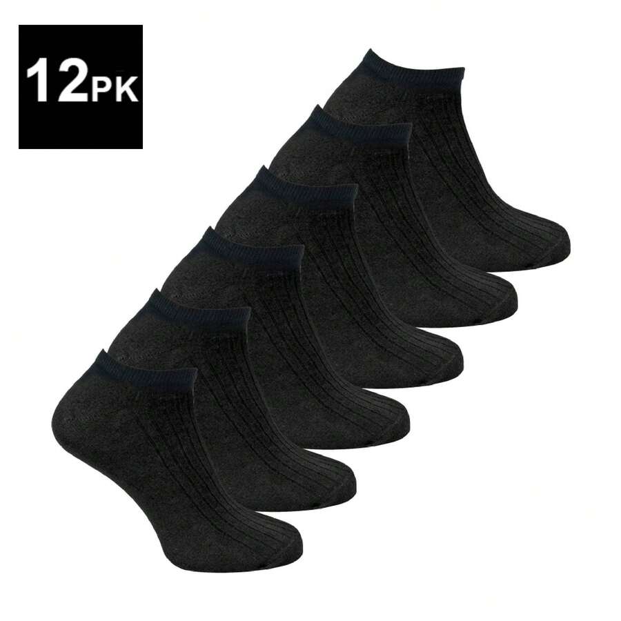Sock Snob Sock Snob - Men's 100% Cotton Ankle Socks | Breathable No Show Soft Invisible Trainer Socks - Black - View 1