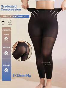 2 双女士薄款半透明七分紧身裤，女士 8-15mmHg 梯度压力七分塑形打底裤，高腰设计塑造腿部优美线条，柔软高弹防刮亲肤面料连裤袜。 - 彩色 - 查看 2