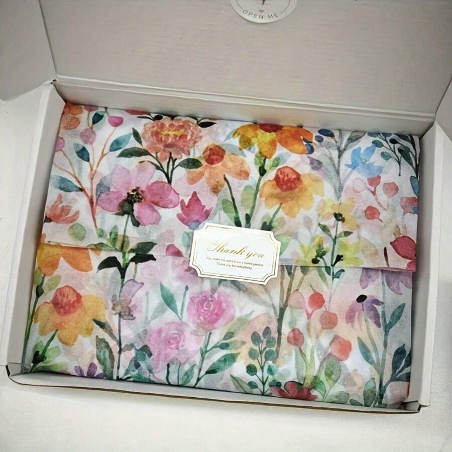 10/20张彩色花朵礼品包装纸，礼品包装纸，派对礼品包装，包装用品
