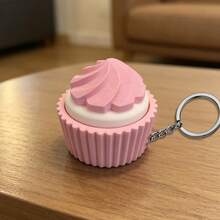 1pc/2pcs 3D Printed Mini Cupcake Clicker Keychain, Satisfying Tactile Stress Relief Toy, Cute Desk Fidget For Focus, Unique Gift For Adults - Multicolor - View 10