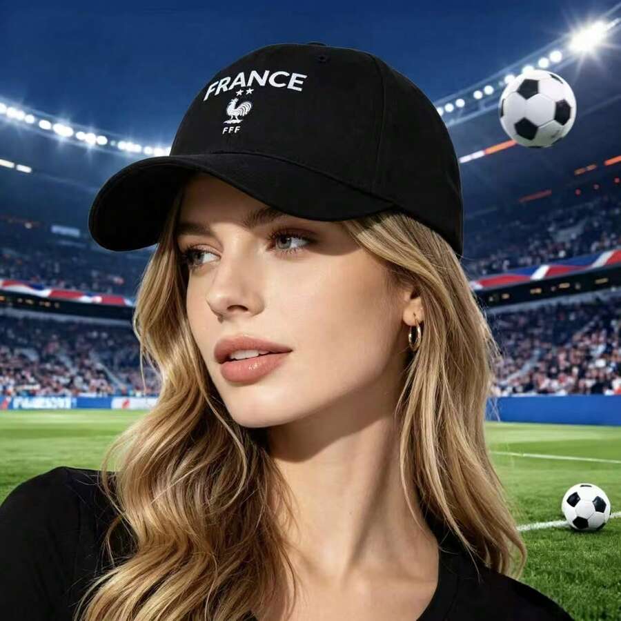 Unisex solskyddsbasebollkeps med texten "France", lämplig för hejarop på fotbollsmatcher - A - Visa 1
