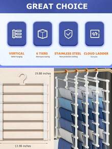 Giá treo quần áo nhiều tầng, tiết kiệm 80% không gian, thiết kế hình thang chống trượt đa chức năng, có thể treo khăn quàng cổ, quần jean, quần tây, cà vạt, ga trải giường, v.v., lý tưởng cho việc sắp xếp tủ quần áo ký túc xá, chuẩn bị cho kỳ nghỉ, dễ dàng lắp ráp, tối giản và thiết thực, giúp bạn dễ dàng lấy được quần áo yêu thích. - Nhiều màu - Xem 9