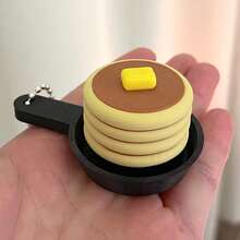 Móc khóa hình bánh kếp mini, đồ chơi giảm căng thẳng chủ đề bữa sáng in 3D dễ thương, phụ kiện độc đáo giúp giảm lo âu cho túi xách. - Nhiều màu - Xem 9
