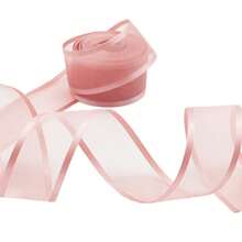 5m/Roll 2.5cm Wide Satin Ribbon, Gift Wrapping, Baking Decor Ribbon, Valentine's Day Gift Bouquet Wrapping, Wedding Decor, Hair Accessory Decor, Handmade DIY - Flesh Pink - View 6