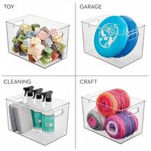 Large Clear Plastic Storage Bin For Bathroom Or Vanity, Organizer For Hair Tools & Shampoo Bottles - Packof1 - View 8