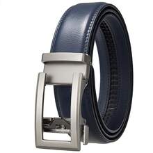 3.5cm Luxury Designer Automatic Buckle Genuine Leather Belt For Men, Blue & Black - R394 - View 24