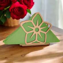 Servilleteros MDF Florales Armables DIY para Pintar Paquete de 10 Piezas (7 Diseños Disponibles) Decoración de Mesa Eventos Fiesta Boda Cumpleaños 10 x 10 cm - Flor moderna 1005 - Ver 4