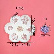 Khuôn silicon nhỏ 7 lỗ hình cây mọng nước, khuôn silicon nhỏ 7 lỗ hình hoa để làm sáp thơm, khuôn silicon trang trí nhà cửa hình xà phòng và nến. - A-trắng - Xem 6