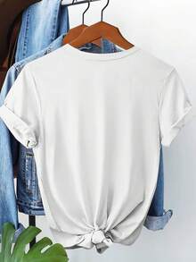 - Short-Sleeved, Crew-Neck Shirt With A Pure Print, Featuring The Design "Summer Life Three Chapters Love Life Travel" - YGW - White - View 2