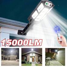 4 piezas Luces solares súper brillantes de 43 LED, 3 modos, sensor de movimiento, lámparas impermeables para jardín y caminos exteriores - Negro - Ver 2
