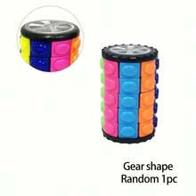 1pc 3D Rubik's Corn Cube, Finger Cube, Cylinder Cube, Personalized Puzzle High Difficulty 3/5/7 Layers Cube, Adult Stress Relief Toy - 5-layer Cylindrical - View 1
