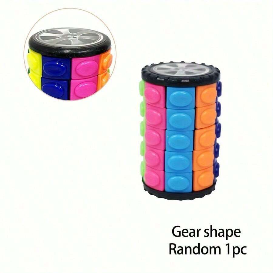 1pc 3D Rubik's Corn Cube, Finger Cube, Cylinder Cube, Personalized Puzzle High Difficulty 3/5/7 Layers Cube, Adult Stress Relief Toy - 5-layer Cylindrical - View 1
