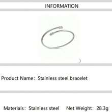 高品质不锈钢花朵金手链套装，含水钻、钉子、腰带和四叶草手链 - 麻花線銀色 - 查看 7