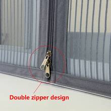1 pieza Mosquitera magnética gris invisible, autoadhesiva sin taladro, cortina de ventana anti-arañazos de gato - Gris - Ver 8