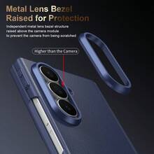 1pc Hadaasi Multi-Color Magnetic Leather Texture Smart Quick Access Payment PU Leather Case With Built-In Screen Protector, Foldable Hinge, Metal Lens Frame, Electroplated Metal Buttons, NFC Function, Side Key Activation, Submenu One-Touch Payment, Suitable For Samsung Galaxy Z Fold 7/Z Fold 6/Z Fold 5/Z Fold 4/Z Fold 3 - Multicolor - View 7