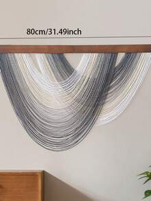 1 pieza Tapiz decorativo de estilo bohemio con diseño curvo, para colgar en la pared del hogar nórdico, sala de estar, tejido a mano, adecuado para sala de estar, dormitorio, entrada, alquiler vacacional, oficina - Multicolor - Ver 7