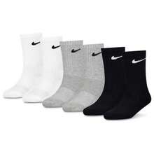 Nike 6 Pack Dri-FIT Performance Basic Crew Socks Boys' Preschool UN0019-G0E - Light Grey - View 1