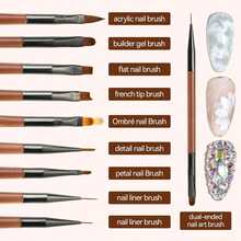 ESUOHYM 18 PCS Nail Art Brushes Set With Nail Sculpting Pen Dotting Tools For Painting Nails,Acrylic Nail Brushes For Nail Extensions,Liner Brushes For French Nails,Nail Art Tools For Diy Design - ColorA - View 3