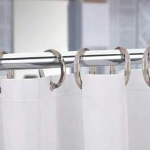 12 Pack Light Taupe Shower Hooks – O Shaped Transparent Plastic Curtain Rings For Bathroom Shower Rod - Transparent - View 11