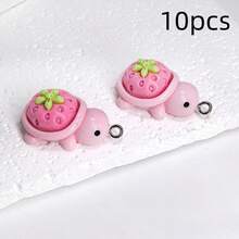 10pcs Mixed Color 3D Cartoon Fruit Turtle Resin Charms, Suitable For DIY Jewelry Making, Bracelets, Necklaces, Earrings - Perfect Handmade Gift For Beginners And Experts - Jewelry Accessories - Multicolor - View 9
