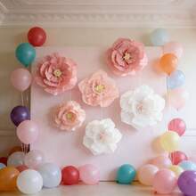Artificial 3D Wall Decor Flowers, Pink Tones, Suitable For Birthday, Wedding, Bridal Party, Nursery Decor, Ladies' Gathering - Multicolor - View 9