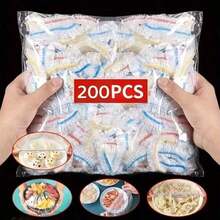 100 piezas de envoltura de plástico desechable, envoltura de plástico de uso múltiple adecuada para barbacoa, sobras, frutas y verduras, accesorio de cocina de grado restaurante envoltura de plástico para el hogar - Multicolor - Ver 15