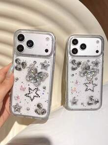 Diamond Butterfly Protective Case For IPhone 17 Pro Max, Delicate Aesthetic Design - White - View 5