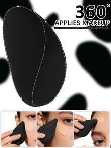 Set de esponjas de maquillaje de polígono negro, grande y pequeño, de uso en seco y húmedo sin látex, suave borla de maquillaje para base, polvo y corrector, 2/4/6/8/12 piezas - Multicolor - Ver 4