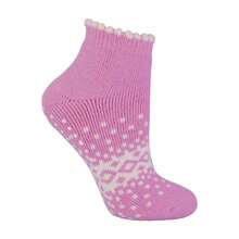 Sock Snob Sock Snob - Ladies Thermal Low Cut Wool Non Slip Ankle Slipper Socks - 粉色 - 查看 1