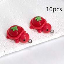 10pcs Mixed Color 3D Cartoon Fruit Turtle Resin Charms, Suitable For DIY Jewelry Making, Bracelets, Necklaces, Earrings - Perfect Handmade Gift For Beginners And Experts - Jewelry Accessories - Multicolor - View 19