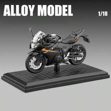 1pc 1/18 Scale Children's Toy Motorcycle Model, Front Wheel Linkage Steering/Shock Absorber Tires/Retractable Kickstand, Alloy Material, Rollable Tires, Suitable For 3+ Years Old Boys And Girls As Gift - Multicolor - View 12