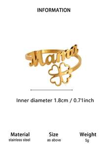 1 Stück "Mama" Buchstaben Herz-förmiger verstellbarer Ring, 18K Goldplattiert Edelstahl, Gold/Silber Farbe, Modeschmuck, Muttertags-/Geburtstaggeschenk - Mutter - Übersicht 11