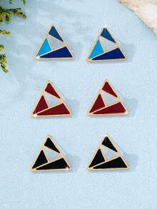 1 Pair Fashionable Triangle Drop Oil Casual Versatile Earrings For Women - Triangle - View 3