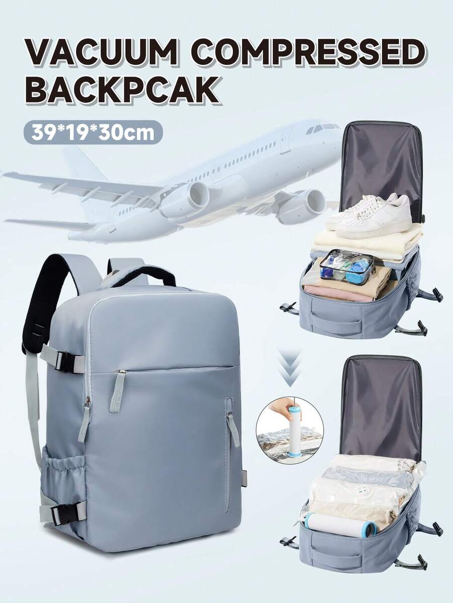 myco bags 真空压缩背包，符合Viz Air登机舱尺寸（40x30x20厘米），可转换手提包/随身行李/旅行背包，适合短途旅行，可轻松放入座位下方，可容纳3-4天的行李，旅行/登机背包，书包，返校礼物
