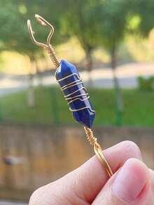 1pc Natural Colorful Stone Holder Ring: Prevent Finger Yellowing - Amethyst - View 2