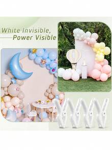 6pcs Large Balloon Arch Clips, 4-Inch Heavy Duty White Plastic Spring Clips Suitable For Birthday Party, Baby Shower, Balloon Arch, Tablecloth Clips, Background Stands, Balloon Arch Photography Backdrop Stands, Swimming Pool Covers, Home Decor And More (White) - Multicolor - View 6