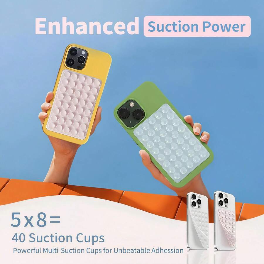 2 Pcs Colorful Silicone Phone Holders With Suction Cups, Octobuddy Phone Grips, Sticky Grips, Phone Accessories, Octobuddy,Sticky Phone Grip,Phone Stand,Mobile Phone Holder,Travel Essentials,Kitchen Essentials,Squishy,Octobuddy Double Side.