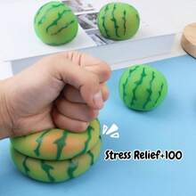 Chunky Color Changing Watermelon Squishy Slow Rebound Stress Relief Soft TPR Fruit Shape Kawaii Sensory Fidget Decompression Daily Gift - Color Changing Watermelon - View 4