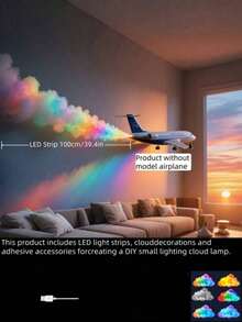 Best-Selling USB Cloud Lightning Lamp - Remote Control And Voice Control LED DIY Atmosphere Light Suitable For Gaming Room | Customizable Shape, Multi-Scene RGB Color Change Decoration (Gaming Room/Holiday Decoration/Room Decoration/Advertising Display) - White - View 10
