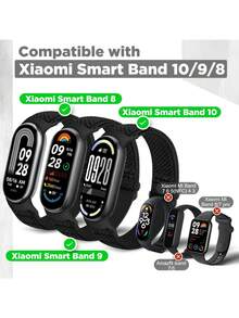 chinbersky Fashion 3 PCS Elastic Nylon Solo Loop Bands Compatible With Xiaomi Mi Band 10/9/8, Soft Stretchy Replacement Wristband For Women Men - For Mi Band 10/9/8 - View 4