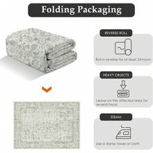 Large Area Rug For Living Room 240x300cm Machine Washable Vintage Distressed Non Slip Carpet Room Decor Grey Retro Floral Accent Throw Large Rug For Office Kitchen Bedroom Dining Room - 復古 | 綠色 - 查看 7
