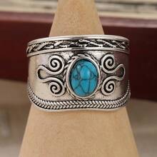 Anillos de estilo bohemio vintage para mujeres, adecuados para el Día de San Valentín y Navidad, joyería de moda - Plateado - Ver 2