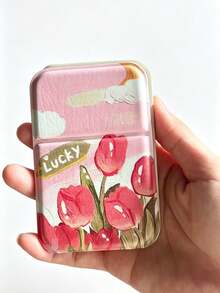 INS High-Quality Tulip Folding Makeup Mirror, High-Definition Portable Compact Mirror For Dorm And Travel - Multicolor - View 9