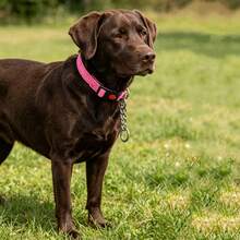 Martingale Dog Collar With Stainless Steel Chain And Reflective Nylon, Adjustable No Pull Training Collar, For Small Medium, And Large Dogs - Hot Pink - View 7
