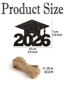 24件套毕业季中心装饰品，2026届毕业帽纸质剪纸，有3种颜色可选（黑色/银色/金色），配有麻绳，可重复使用，适用于毕业派对装饰、插花、餐桌装饰、拍照道具、毕业典礼等。非常适合2026届高中/大学毕业典礼、毕业派对、毕业礼物包装和毕业派对回礼。 - 多色 - 查看 9