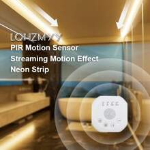 Motion Sensor LED Strip Light, USB Powered, Flowing Water, Meteor Shower, Chasing Light Effect, DC5V Dynamic COB Light Strip, Stair Step Sensor Light, Stair Chasing Light Strip - Warm white light - View 7