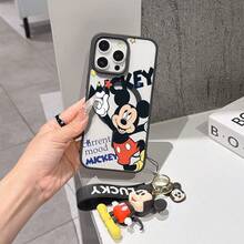 This Disney Mickey Mouse Pattern Lanyard Phone Case Features A Strong Magnetic Closure And Full Coverage Of Acrylic And TPU Material. It's Shockproof, Lightweight, And Suitable For IPhone17/16/11/13/15/15 Plus/15 Pro/15 Pro Max/12/14 Pro Max/11 Pro Max/12 Pro/12 Pro Max/13. It's A Popular Birthday Gift, Business Gift, Durable, Stain-Resistant, And Fingerprint-Resistant New Phone Case For Men And Women. It Also Includes A Mickey Mouse Phone Case And Mickey Mouse Doll Bracelet. Compatible With SamsungGalaxy S20, S21, S22, S23, And S24 Series. It's The Perfect Gift For Friends And Family. This Stylish Phone Case Is Fun, Lightweight, And Durable. IPhone17 Pro Max Phone Case, Minnie Phone Case. - Trong sáng - Xem 5