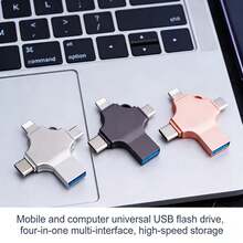 Ổ USB Flash Drive 4 trong 1 1TB, Thẻ nhớ, Thiết bị lưu trữ ngoài, Tương thích với điện thoại thông minh/iPod/máy tính/IOS & Android/PC - Xem 8