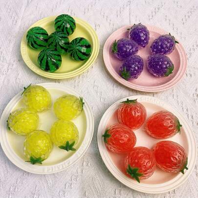 Soft Mesh Stress Relief Ball In Fruit Shapes: Soft Squeeze Finger Toy, Watermelon And Grape Sensory Stress Relief Toy, For Anxiety Relief, Perfect Mother's Day Gift For Fidget Toy Collectors And Adults